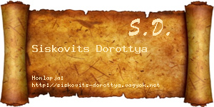 Siskovits Dorottya névjegykártya